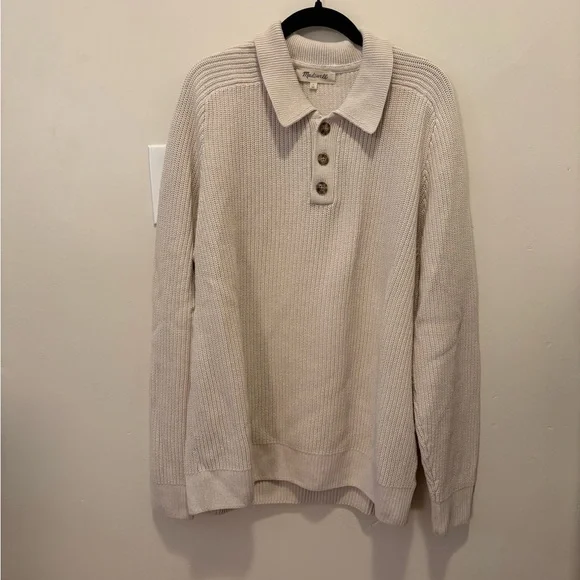 Madewell cream cotton sweater - Picture 3 of 6